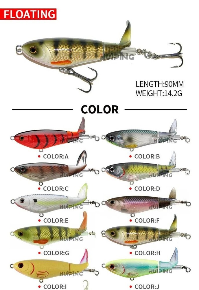 Whopper Plopper 90mm 14.2g Topwater Popper Fishing Lure – Choose color