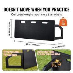 VEVOR 40&Prime;X16&Prime; Soccer Rebounder Board Portable Soccer Wall with 2 Angles Rebound