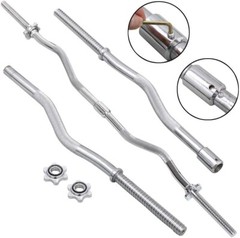 Barbell Weight Set – Olympic Curl Bar & 6 Olympic Weights 55 pounds