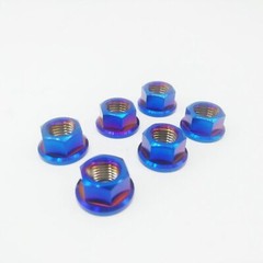 Burning blue M8x1.25mm Titanium Ti Sprocket Flange Nut MTB Motorcycle Bike 10pcs