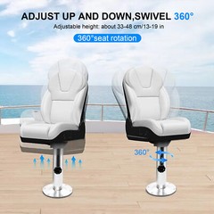 Adjustable Height Boat Seat Pedestal Boat Chair Base W/ Aluminum Slide Swivel