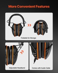 VEVOR Safety Earmuffs Bluetooth Hearing Protection Ear Muffs Noise Reduction
