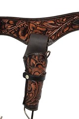 Western Leather Holster Gun Belt 44 / 45 Brown Hand Made Cowboy Revolver Pistol