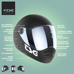 TSG Pass 2.0 Full Face Helmet W/Bonus Visor, Downhill Skateboarding, Multi color