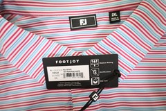 FootJoy Golf Multistipe Polo Mens Size XXL WHT/MGNTA/BLU/HGTD New INV13637410