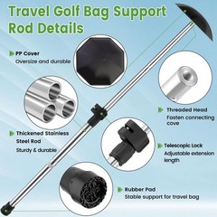 Greeily Golf Travel Bag Support Pole, 33&Prime;-60&Prime; Travel Golf Bag Support Rod Tel…