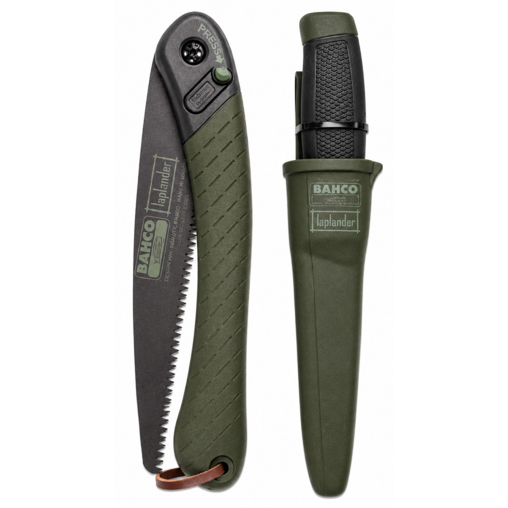 BAHCO Laplander Folding Saw & Knife w/ Sheath Set for Camping Hunting Bushcraft
