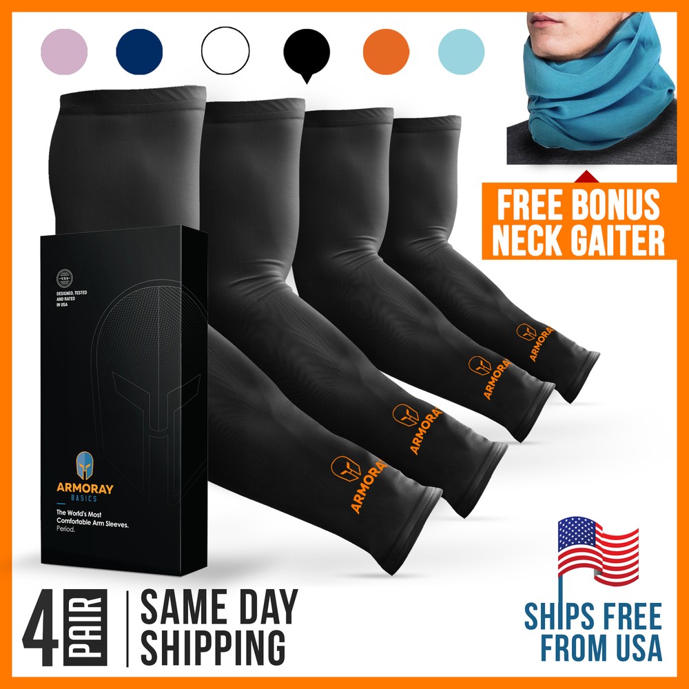 Basketball Arm Sleeves BLACK for Men Women Compression Sleeve Multi Color