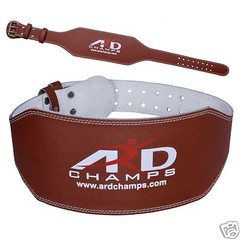 ARD Weight Lifting 6&Prime; Leather Belt Back Support Strap Gym Power Training BROWN