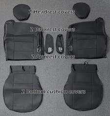 2000-2002 Chevy Silverado Black Artificial Leather Custom Made Original BLACK