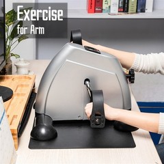 Home Use, Arm, Hands and Feet Trainer Mini Pedal Exercise Bike, Silver, Portable