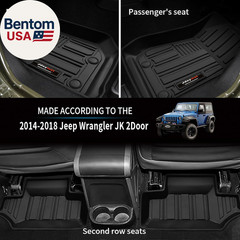 For 2007-2018 Jeep Wrangler JK 2 Door Floor Mats & Cargo Liner All Weather TPE R