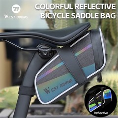 WEST BIKING Colorful Reflective Bike Bicycle Under Seat Saddle Tail Bag 1.8L