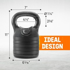 Ergonomic 20-40 LB Adjustable Kettlebell – Cast Iron for Home Workouts