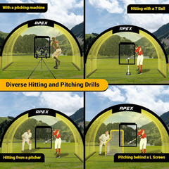 Portable 22Ft X 12Ft X 8Ft Baseball & Softball Batting Cage with Pitching Machin