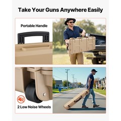 Uimoso Hard Rifle Case 42 in Gun Storage Case IP67 Waterproof & Dustproof Khaki