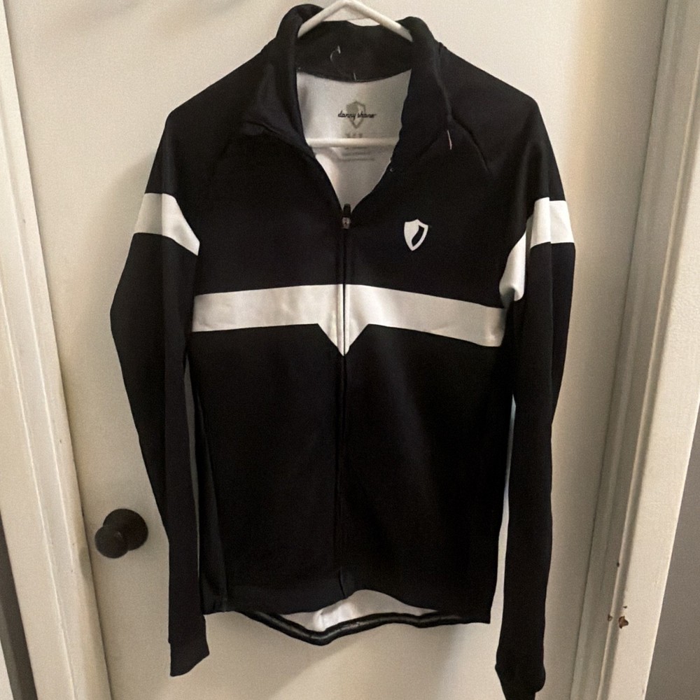 Danny Shane Men&rsquo;s XL Black/White Colorblock Full Zip Cycling Jersey Pockets