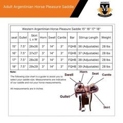 Adults Argentinian Western Trail/Pleasure Horse Saddle with Free Tack set