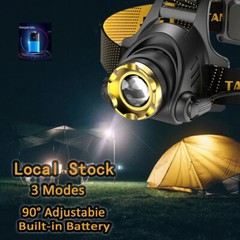 9900000LM USB Rechargeable Zoomable Headlamp Home Outdoor Use Hiking Headlight