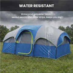 8 Person Family Camping Tent, Coated Polyester with Sealed Seams & Tent Fly,…