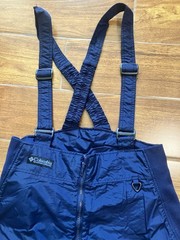 Columbia Women’s Insulated Snow Bib Pants Blue/Black L 29&Prime; Inseam