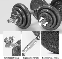 20Kg/30Kg Adjustable Dumbbells Weights Set for Men Women, Cast Iron Dumbell Barb