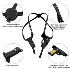 Genuine Leather Tactical Shoulder Underarm Gun Holster Pistol Concealed Carry