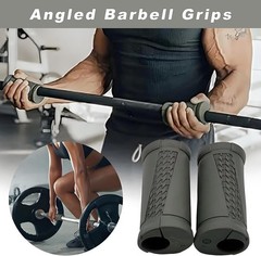 Angled Barbell Grips, Ergonomic Rotating Handles for Weightlifting, Reduce Joint
