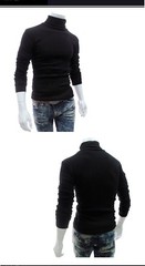 Cool Mens Male Cotton High Neck Shirts Pullover Jumper Sweater Tops Turtleneck