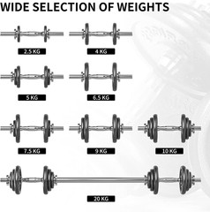 20Kg/30Kg Adjustable Dumbbells Weights Set for Men Women, Cast Iron Dumbell Barb