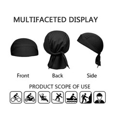 3 Pack Skull Cap Motorcycle Head Wrap Tie Durag Du-rag Quick-drying Cycling Hat