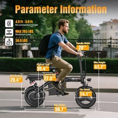 ASKGO Lightweight Folding Ebike 1500W 48V 25MPH 14&Prime; Electric bike for Adults