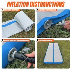 Inflatable Gymnatsics Mat Tumble Track 10ft with Air Pump for Home Use/Trainin