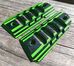 Kimber Micro 9 Laminate Style Black & Green Grips Plastic