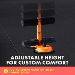 SQUATZ Abs Master Sit-up Bar – Sit Up Assistant Device Machine w/ Double Suction