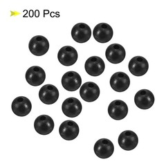 200Pcs 5mm Dia Round Plastic Fishing Beads Tackle Tool Black