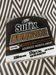 Sufix Advance Lo-Vis Green 17lb Hyper Copolymer Monofilament 330 Yard Mono
