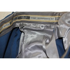 Vintage Bogner Five Olympics Blue Wool Stirrup Ski Pants Western Germany SZ 6-8