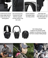 Electronic Shooting Ear Muff Slim Razor Shooting Anti-noise Earphone New