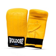 Yellow Boxing Bag Gloves Cowhide Leather Heavy Bag Workout Training Mitts