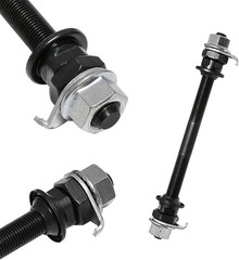 -Bicycle Hub 3/8 Inch Black Flange Shaft Nut Kits, with Front and Rear Bicycle W
