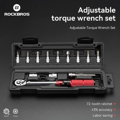 ROCKBROS 72Tooth Bike Torque Wrench Kit 1/4in Drive Dual-Direction Click 2-24 Nm