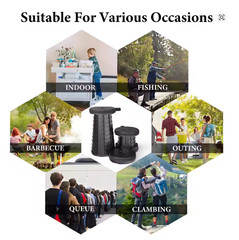 Folding Stool Portable Telescopic Chair Seat Camping Retractable Outdoor Fishing