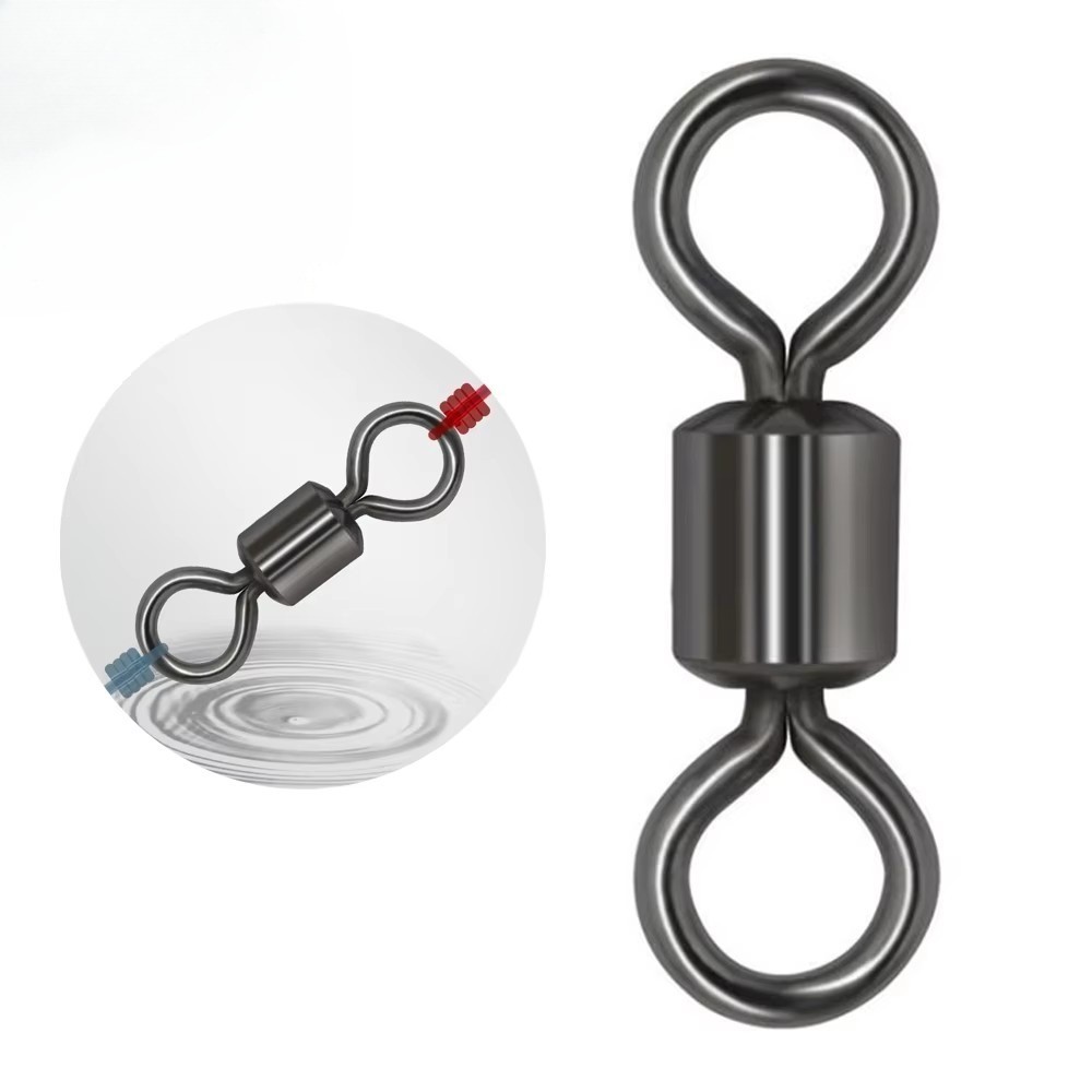 Rolling Barrel Swivel 42-330lb Fishing Swivels Solid Ring #1-#8,1/0-6/0 100PCS