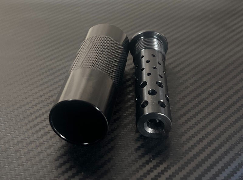 1/2×28 (For 9mm) Hybrid Muzzle Brake Compensator With Sound Sleeve