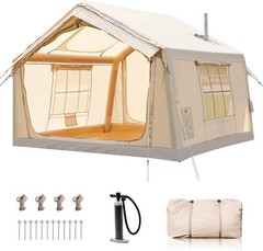NAIZEA 6 Person Inflatable Tents for Camping Pump Stove Jack Air Glamping Tents