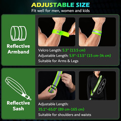 Reflective Walking Gear at Night, High Visibility Safety Reflective Sash Belt an
