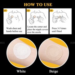 YUNEEHA 100 Pieces Disposable Nipple 3.5cm, 50 Beige and 50 White 3.5cm