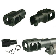 12 Ga Shotgun Muzzle Brake Clamp On Slip Over, Black Aluminum For Remington 870