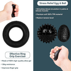 5-Piece Hand Grip Strengthener Exercise Kit – Adjustable Resistance (5-100Kg) wi
